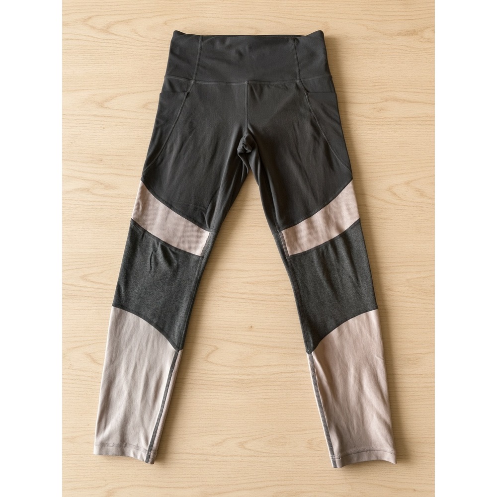 Athleta Colorblock High Rise Pocket Leggings Gray Mauve 338186-00 Women Small